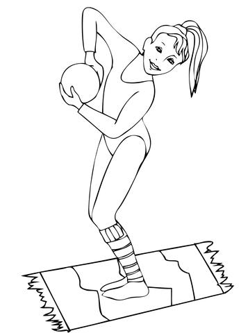 Rhythmic Gymnastics Coloring Page